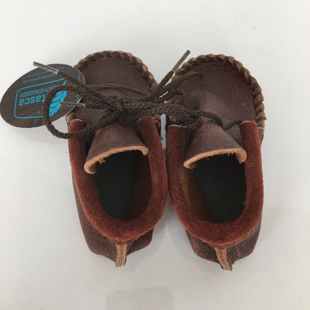 Itasca Leathergood Brown Leather Baby Moccasins NEW Infant Bootie Shoes Size XL